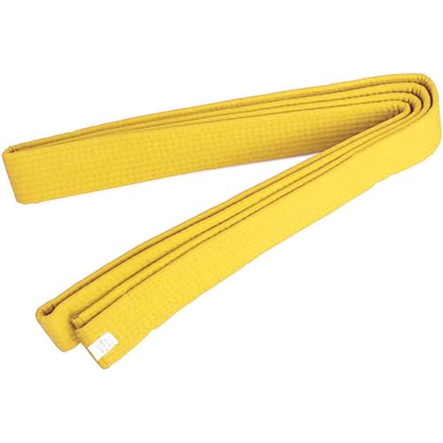 WERIGONI - Cinturón amarillo de taekwondo, judo y karate (1 pieza, 220 cm) para niños y adultos, cinturón de artes marciales.