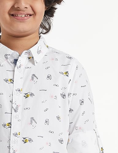 Image of Amazon Brand - Jam & Honey Boys Boys 100% Cotton Printed Full Sleeves Shirt | Age 2-12 Years