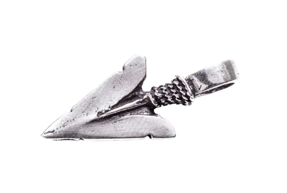 Germanenschmuck Wikinger Pfeilspitze - Kettenanhänger Silber | Amulett, Anhänger für Kette, Vikings