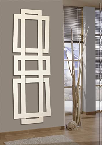 Badheizkörper Design ART 2, HxB 180 x 60 cm 1019 Watt weiß Szagato Handtuchheizung Handtuchwärmer Design Heizkörper Mittelanschluss Bad Heizkörper vertikal moderner Heizkörper flach modern