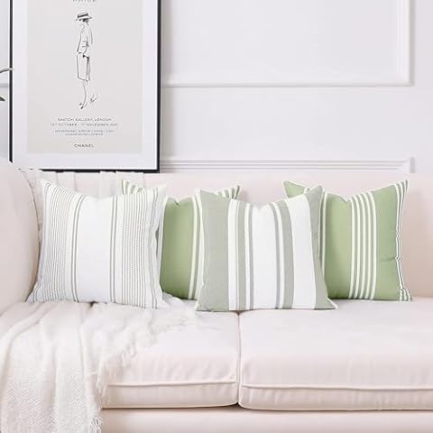 Homefeelzydys Farmhouse Stripe Throw Pillow Covers Cover