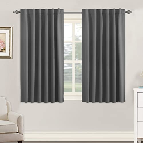 Image of H.VERSAILTEX Blackout Curtains Thermal Insulated Window Treatment Panels Room Darkening Blackout Drapes for Living Room Back Tab /Rod Pocket Bedroom Draperies, 52 x 45 Inch, Bluish Gray, 2 Panels