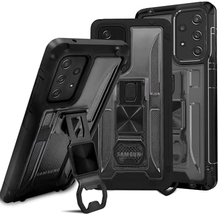 ENZOU for Samsung A72 5G Case for Galaxy A72 4G Case, Clear Colorful Armor Protector Camera Cover with Corkscrew and Magnetic Kickstand Phone Case for Samsung A72 (Black) ENZOU for Samsung A72 5G Case for Galaxy A72 4G Case, Clear Colorful Armor Protector Camera Cover with Corkscrew and Magnetic Kickstand Phone Case for Samsung A72 (Black)