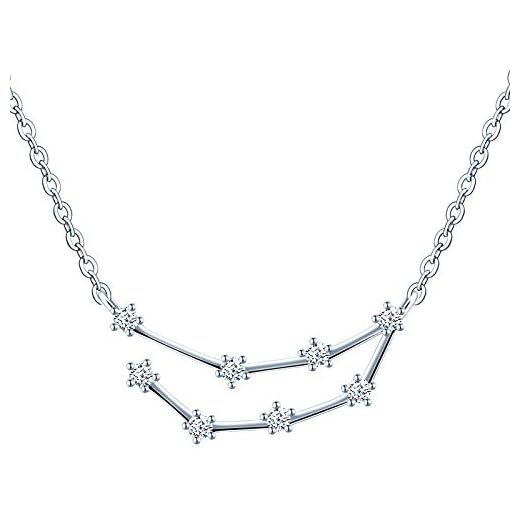 MicVivien Collar de plata de ley 925 para mujer con colgante de constelación, signo del zodiaco, 12 horóscopo, astrología, estrella collar con pendientes