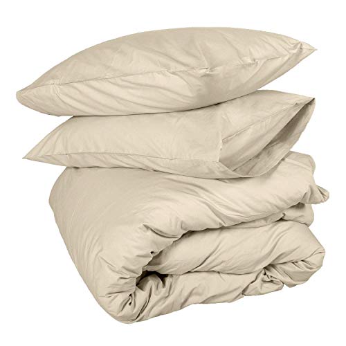 British Choice Linen - Juego de edredón de 4 Piezas de algodón Egipcio de 650 Hilos, 35 cm de Profundidad, Duradero, Acabado de satén cómodo, algodón, Marfil Macizo, Doublé