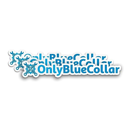 (3PCS) Only Blue Collar Sticker Welder Sticker Welder Contructor Lineman Hard Hat Sticker Toolbox Helmet Decal Waterproof Vinyl Stickers for Water Bottle Tumbler Phone Case Cars Laptop (2 Inches)