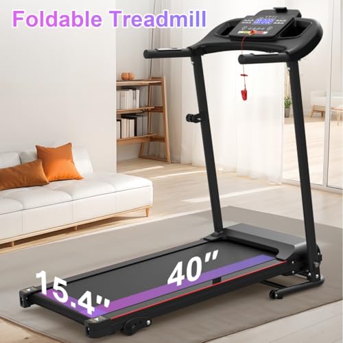 Image of 2.5HP Folding Treadmill with Incline for Home, 12KM /H Electric Running Machine, 3-Level Incline, Bluetooth Speaker, Heart Rate Monitor, Compact Foldable Treadmill for Home Gym & Indoor Fitness