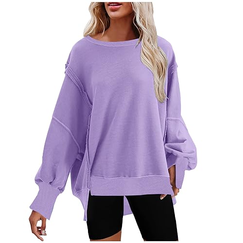 Black Fashion Friday Deals 2023 Womens Oversized Sweatshirts Loose Long Sleeve Shirts...