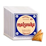 Gamra Brik Malsouka Pastry 100 Sheets pack, Feuille de Brick/Brique Wrappers for Ramadan, Spring Rolls, Samosa, Brique & Pastries, Thin Ready-to-Use Brika Dioul Dough Sheets