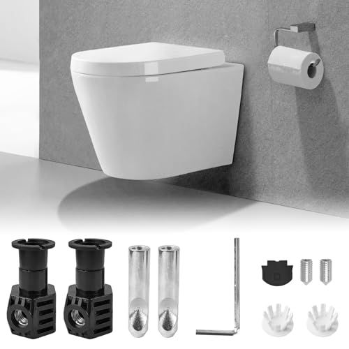 WC Befestigungsset, Intelligentes WC-Befestigungsschraubenset, WC Befestigung, Zubehör für die Toiletteninstallation, für Wandhängende Toilette (Schwarz) (Schwarz)