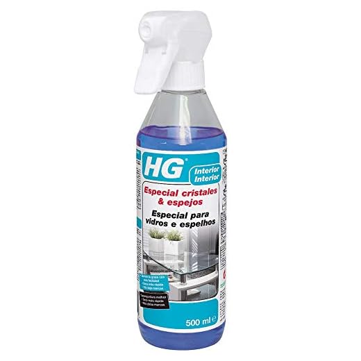 HG Especial cristales y espejos, Limpiador de Vidrios Sin Rayas, Elimina Eficazmente la Grasa y la Suciedad de Ventanas y Otras Superficies (500 ml) - 142050109