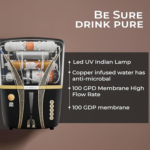 Image of AQUADPURE RO Water Purifier With UV, UF, TDS Adjuster 12L | 8 Stage Purification | Suitable For All Type Water Supply (A137 Dim Trn Alkaline RO)