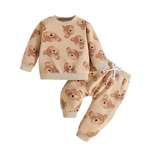 Image of Abbence Baby Girl Sweatshirt Clothes Pants Set Joggers Toddler Fall Outfit Infant Sweatsuit