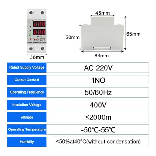 Proteger electrodomésticos de subidas de tensión con relé ajustable 40A 230V 2
