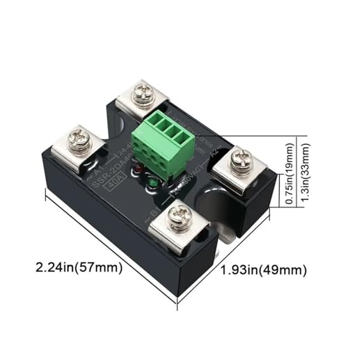 Relais statique monophasé 24-480V CA commande simple sortie simple 25 Amptères - 2