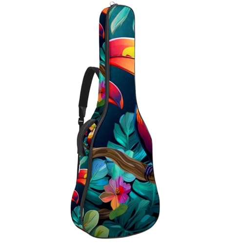 Housse guitare acoustique 41 pouces imperméable avec poches motif toucan