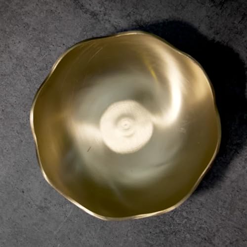 Image of Ambi Home Elegant & Pure Kansa Floral Dessert Bowl - 5.5 Inch Handcrafted Bronze Katori | Traditional Kansa Bati for Home, Kitchen & Festive Serving | Handmade Kansa Bati for Home & Kitchen