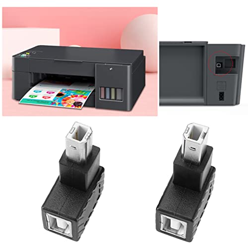 Create idea 2PCS USB 2.0 Type-B Printer Adapter 90 Degree Type-B Male to Female Converter 480 Mbps Data Transfer Speed for Printer Scanner (Left Angle & Right Angle) - Image 4