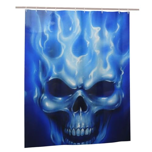 Rideau de douche anti-moisissure crâne bleu résistant à l'eau 152x183 - 2