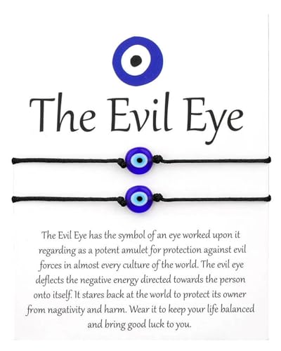 HUVZOR 2 pièces bracelets protection contre le mauvais œil faits à la main,Bracelets Protection contre le Mauvais Œil Faits à la Main, Oeil Turc Turc...