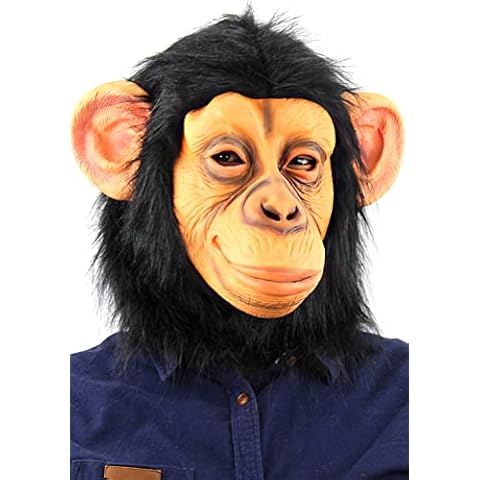Senua Chimpanzee Chimp Monkey Mask Latex Realistic Animal Full Head Masks for Halloween Costume Party Carnival Cosplay Cover