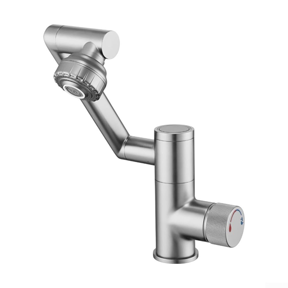 Innovador grifo digital de baño con modos de salida dual para mayor flexibilidad y comodidad de lavado (plateado)