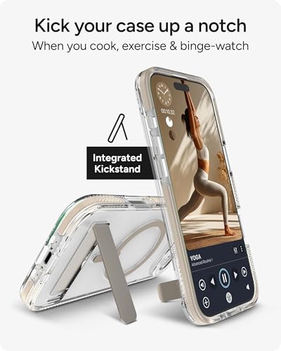 Image of ZAGG Santa Cruz Snap Case with Kickstand for iPhone Air - Titanium, Drop Protection (13ft /4m), MagSafe Charging Compatible, ClearGuard Anti-Yellowing Technology, Scratch Resistant Phone Case