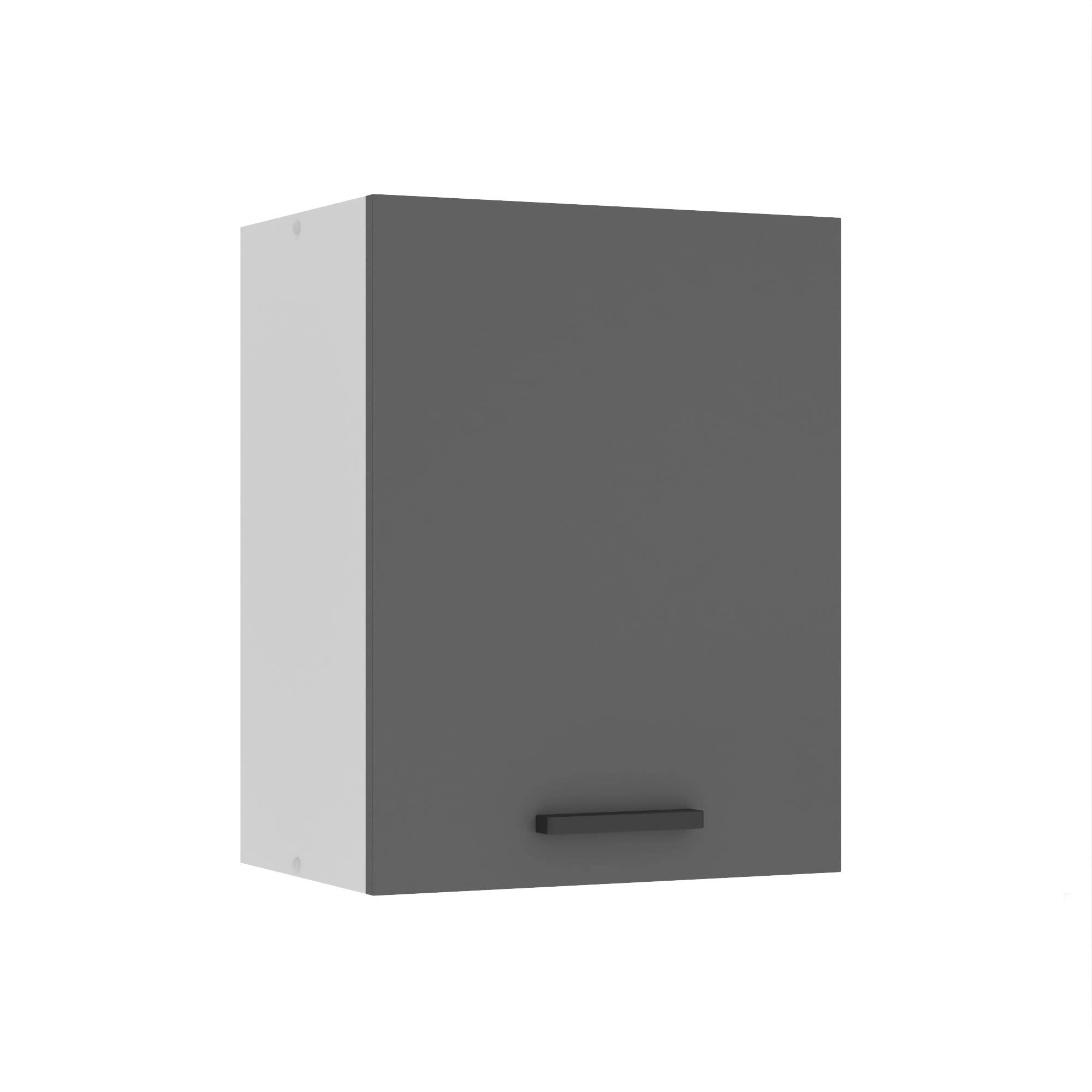 Belini Hängeschrank Küche, Küchenschränke SG. Breite 45 cm. Oberschrank mit 1 Tür, Küchenhängeschränke, Wandschrank Hängend, Silber matt