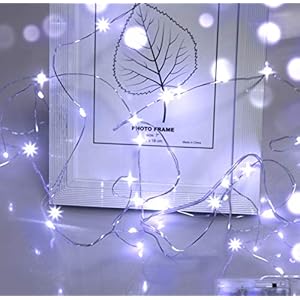 cshare Micro Fairy Lights Christmas Lights, LED String Lights 5m 50 LEDs Silver Wire Battery Operated Tent Lights for…