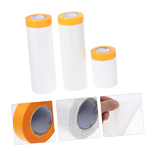 Hemobllo 3 Rolos Pulverize a membrana protetora Pintura de fita adesiva variado 20 metros de papel d