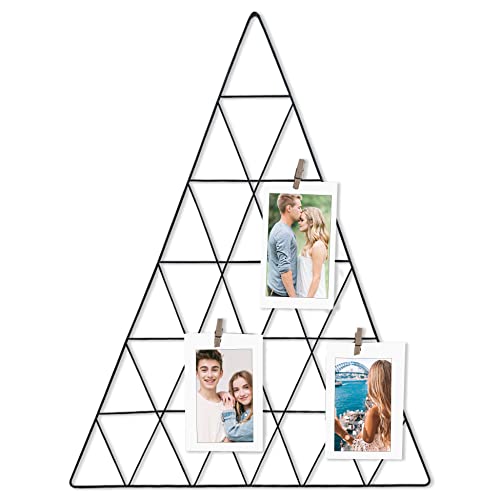 Image of Art Street Triangle Shape DIY Metal Photo Grid for Home Wall Decor and Living Room Decoration (Size - 18 x 22.5 Inches)