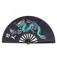 Ventaglio Cinese Pieghevole 33cm Nero - Per Tai Chi, Danza E Costumi - Foto 7
