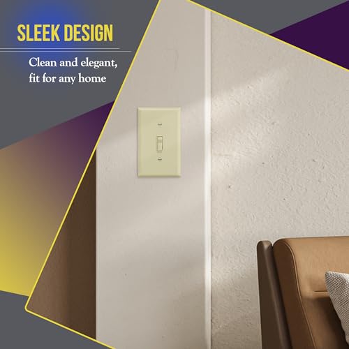 Image of ENERLITES Toggle Light Switch Wall Plate, Size 1-Gang 4.50 inch x 2.76 inch, Unbreakable Polycarbonate Thermoplastic, 8811-I, Ivory