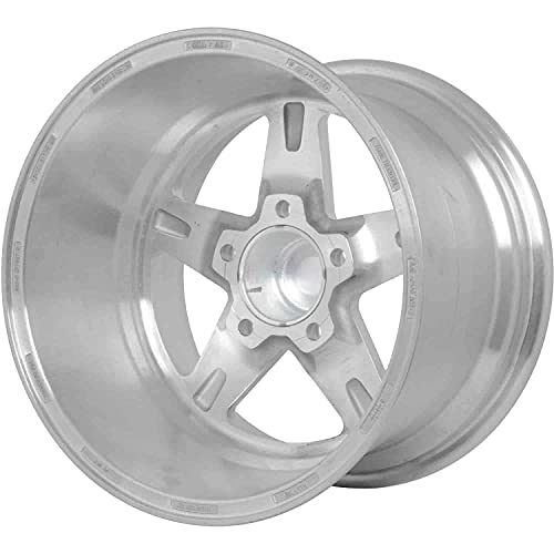 JEGS SSR Star Aluminum Wheel 15” x 10” | 5 x 4.5” Wheel Bolt Pattern Spacing | 0 mm Offset | 5.5” Backspacing | Polished Aluminum | 3.27” Center Bore | Includes Center Cap
