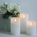 Eldnacele Flameless Flickering Candles with Remote Timer, 3D Wick Real Wax Battery Operated White Pillar Candles with Remote Set of 3 for Home Wedding Party Christmas Decoration (D3” x H4”5”6”)