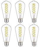 ST19(ST58) 4.5W Vintage Edison LED Bulb, Neutral White 4000K, Antique Flexible Spiral LED Filament L