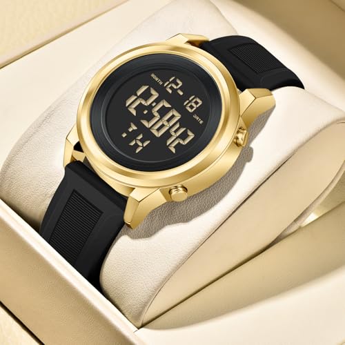 Image of Black Waterproof Digital Wrist Watches for Men Sports Mens Watch | Black Silver Waterproof Sports Wrist Watches for Men Digital Tactical Mens Watches Military