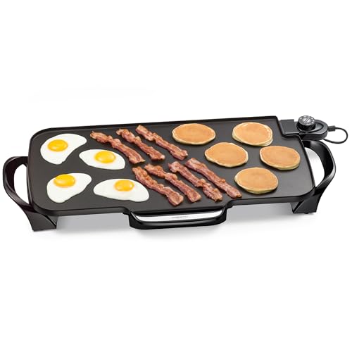 Comparison: Best Electric Griddle For Pancakes 2 Presto 07061 22-inch Electric Griddle With Removable Handles, Black, 22-inch