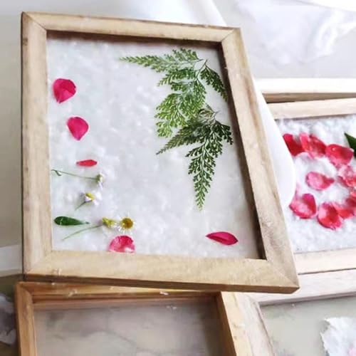 ANCLLO Antike Papierherstellungsmethode Holzpapierherstellung Basteln Papierherstellung Form Rahmen Bildschirm für DIY Handwerk Zubehör 19 x 25 cm