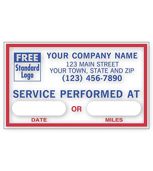 5Forms 1690F Service Performed At Static Cling Windshield Labels 2 1/2 x 1 1/2