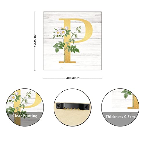 Lettres dorées en bois monogramme chic 40cm pour décoration murale