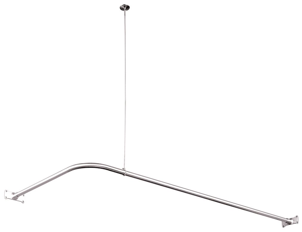 Elements of Design Corner Shower Rod, Polished Chrome