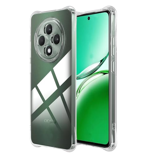 Rojeuinn cover per Oppo Reno12 F 5G/4G/Oppo Reno12 FS 5G/4G, Softshell in TPU ultrasottile e altamente trasparente, rinforzato ai quattro angoli, antiurto, anticaduta, anti-impronta-Trasparente.