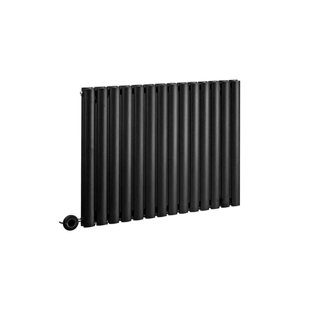 Milano Aruba 1200W Black Horizontal Double Oval Panel WiFi Electric Radiator - 635mm x 826mm