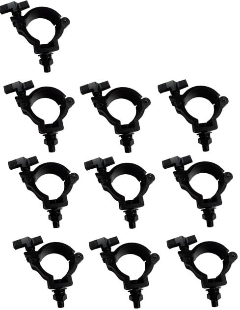 10 Pack Black Truss Clamps,Aluminum Alloy DJ Light Clamp,Fits O.D. 2 Inch Truss for Stage Lighting Projector Par Lights