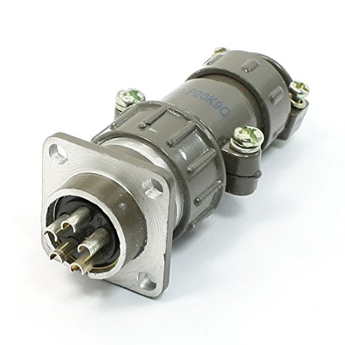 Conector de aviación con montaje flange cuadrado P20-5 miniatura 1