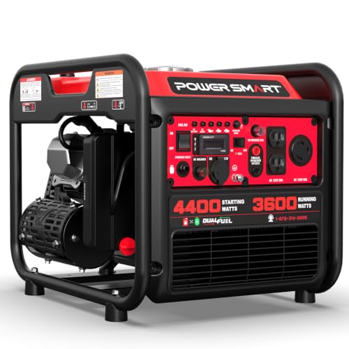 Image of PowerSmart 4400-Watt Dual Fuel Portable Generator with Inverter Technology, CO Protect, 30 amp for Home Use and Emergency Backup