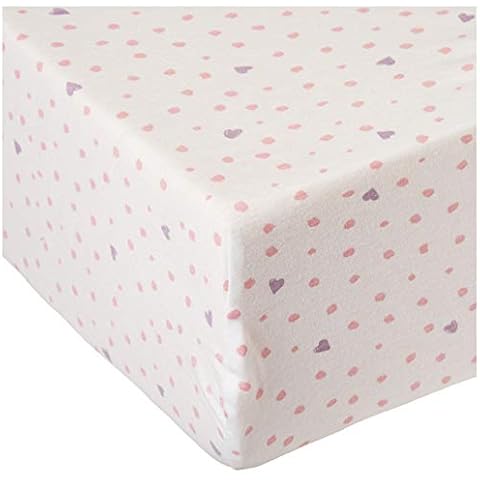 HonestBaby Baby Organic Cotton Fitted Crib Sheet, Love Dot, One Size Cover