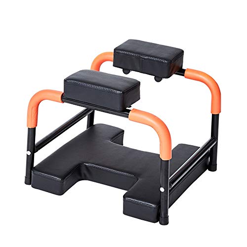 Plegable Aptitud Pino Multifuncional invertido heces Silla Auxiliar Home Fitness invertido heces invertido Máquina invertido Tabla Gravedad Invertida (Color : Black, Size : 36x55x43cm)