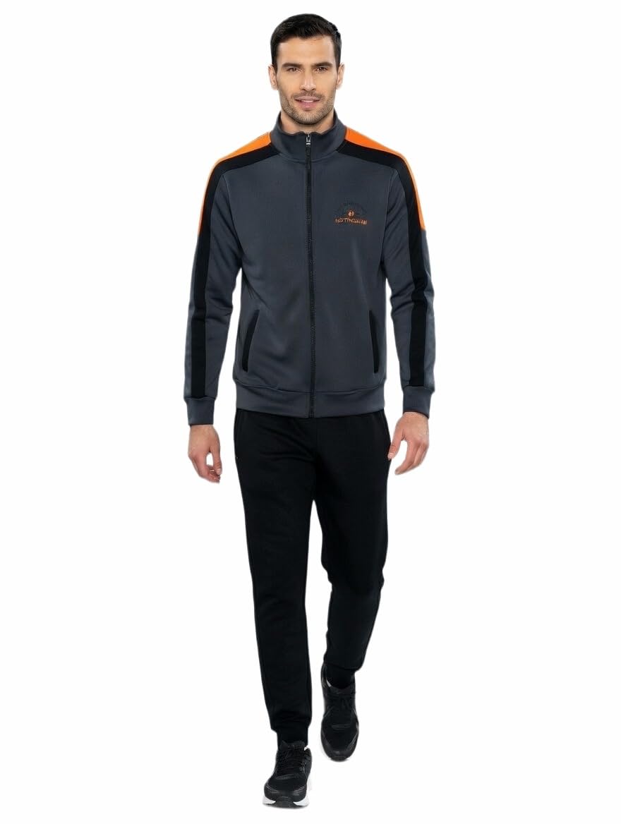 Nottingham Chándal de invierno para hombre, confeccionado en sudadera de algodón Garzato, traje de hombre completo deportivo para ocio y deporte, 35260 Gris Oscuro, M